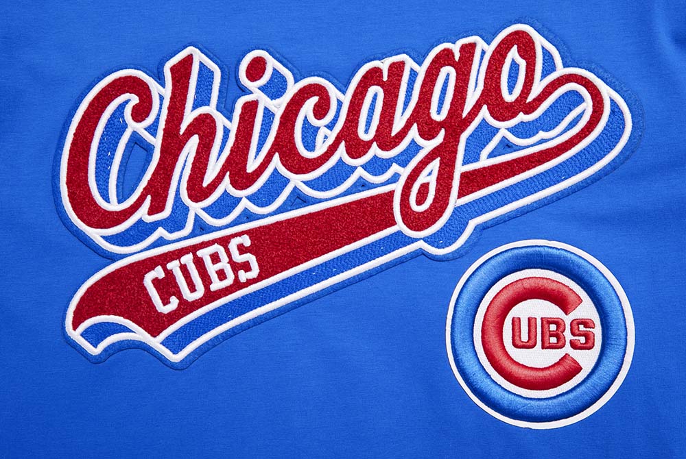 MLB CHICAGO CUBS SCRIPT TAIL HAUT EN JERSEY SIMPLE POUR HOMME (BLEU ROYAL)