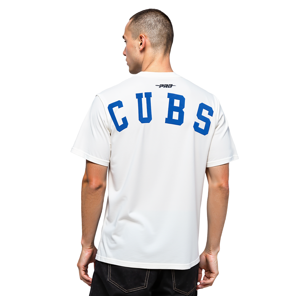 MLB CHICAGO CUBS WINGSPAN HAUT EN JERSEY DE COTON À ÉPAULES TOMBANTES V2 POUR HOMME (BLANC)