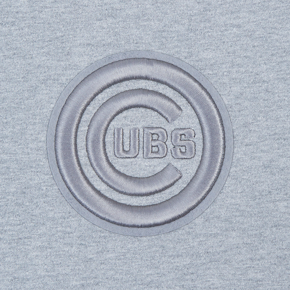 MLB CHICAGO CUBS NEUTRAL HAUT EN JERSEY DE COTON À ÉPAULES TOMBANTES POUR HOMME (GRIS CHINÉ FONCÉ)