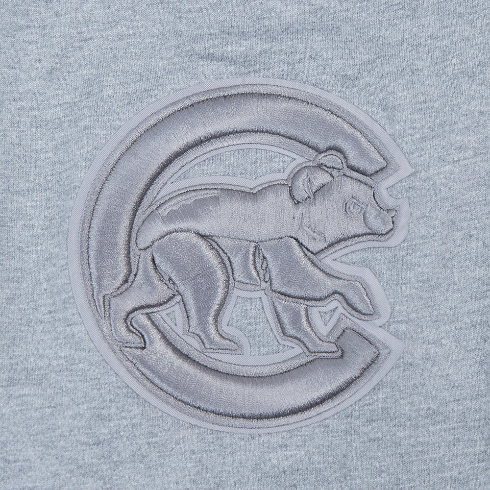 MLB CHICAGO CUBS NEUTRAL HAUT EN JERSEY DE COTON À ÉPAULES TOMBANTES POUR HOMME (GRIS CHINÉ FONCÉ)