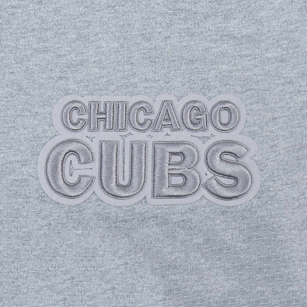 MLB CHICAGO CUBS NEUTRAL HAUT EN JERSEY DE COTON À ÉPAULES TOMBANTES POUR HOMME (GRIS CHINÉ FONCÉ)