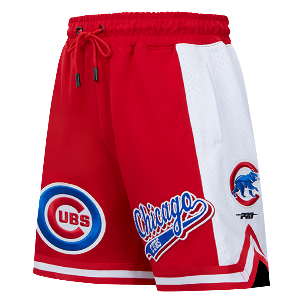MLB CHICAGO CUBS SCRIPT TAIL SHORT EN MAILLE DOUBLE 2.0 POUR HOMME (ROUGE)