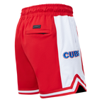 MLB CHICAGO CUBS SCRIPT TAIL SHORT EN MAILLE DOUBLE 2.0 POUR HOMME (ROUGE)