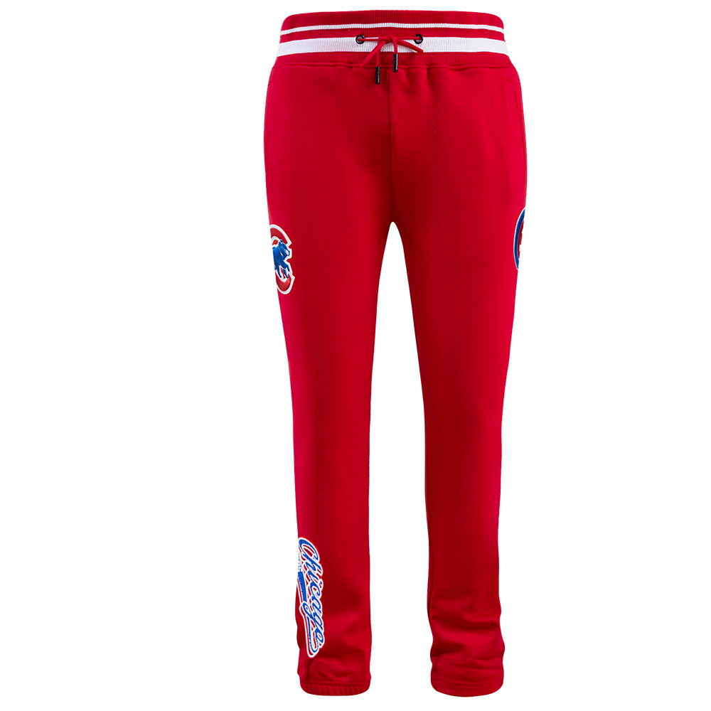 MLB CHICAGO CUBS SCRIPT TAIL PANTALON OUATÉ EN MOLLETON CÔTELÉ POUR HOMME (ROUGE)