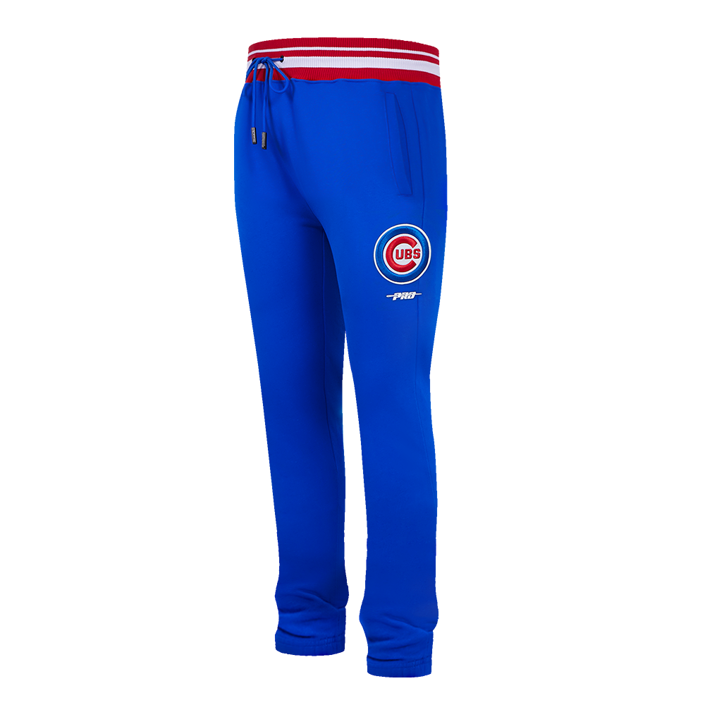 MLB CHICAGO CUBS SCRIPT TAIL PANTALON OUATÉ EN MOLLETON CÔTELÉ POUR HOMME (BLEU ROYAL/ROUGE)