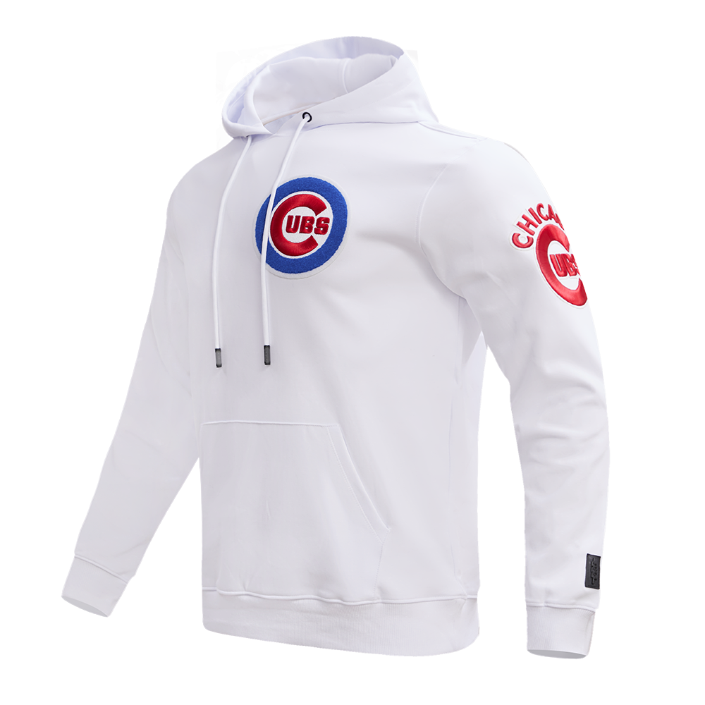 MLB CHICAGO CUBS CLASSIC CHENILLE MEN'S PULLOVER HOODIE (WHITE)