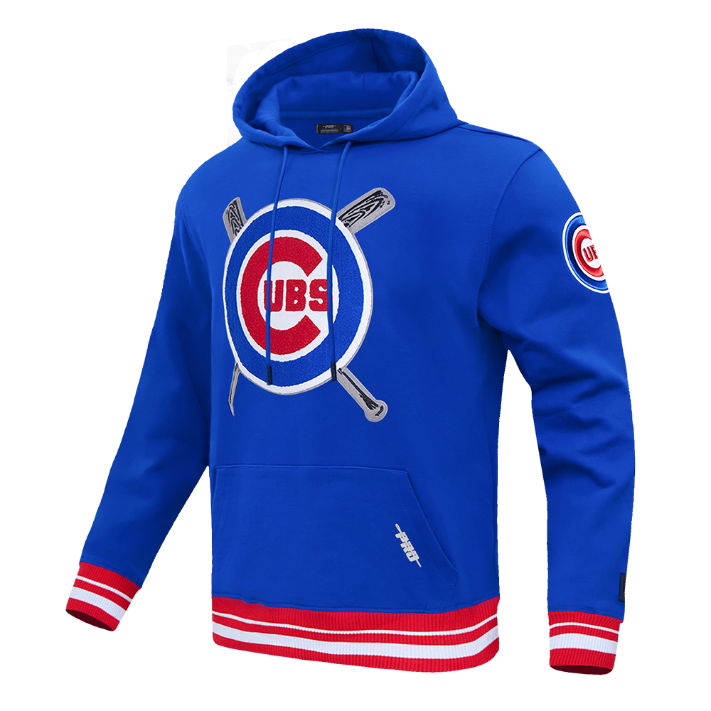 MLB CHICAGO CUBS MASH UP MEN'S RIB FLC PO HOODIE (ROYAL BLUE/RED)