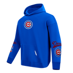 MLB CHICAGO CUBS LIVING LARGE CHANDAIL À CAPUCHON EN MOLLETON À ÉPAULES TOMBANTES POUR HOMME (BLEU ROYAL)