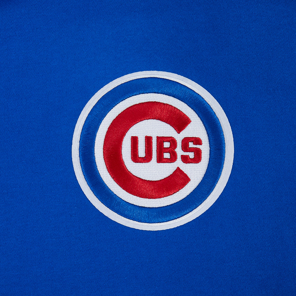 MLB CHICAGO CUBS LIVING LARGE CHANDAIL À CAPUCHON EN MOLLETON À ÉPAULES TOMBANTES POUR HOMME (BLEU ROYAL)