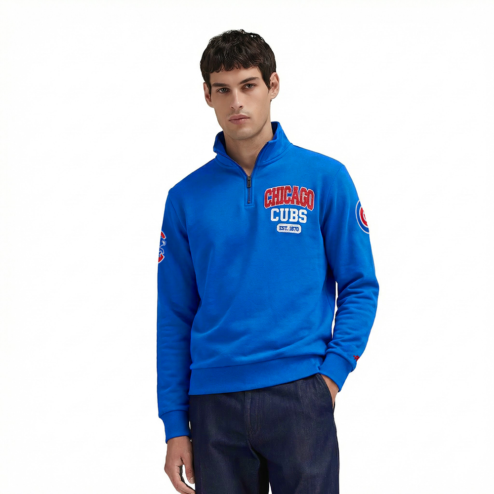 MLB CHICAGO CUBS CITY ARCH MEN'S FLC 1/4 ZIP (ROYAL BLUE)