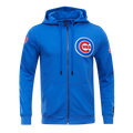 MLB CHICAGO CUBS CLASSIC CHENILLE MEN'S FULL ZIP PULLOVER HOODIE (ROYAL BLUE)