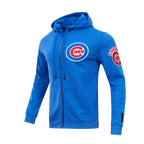 MLB CHICAGO CUBS CLASSIC CHENILLE MEN'S FULL ZIP PULLOVER HOODIE (ROYAL BLUE)