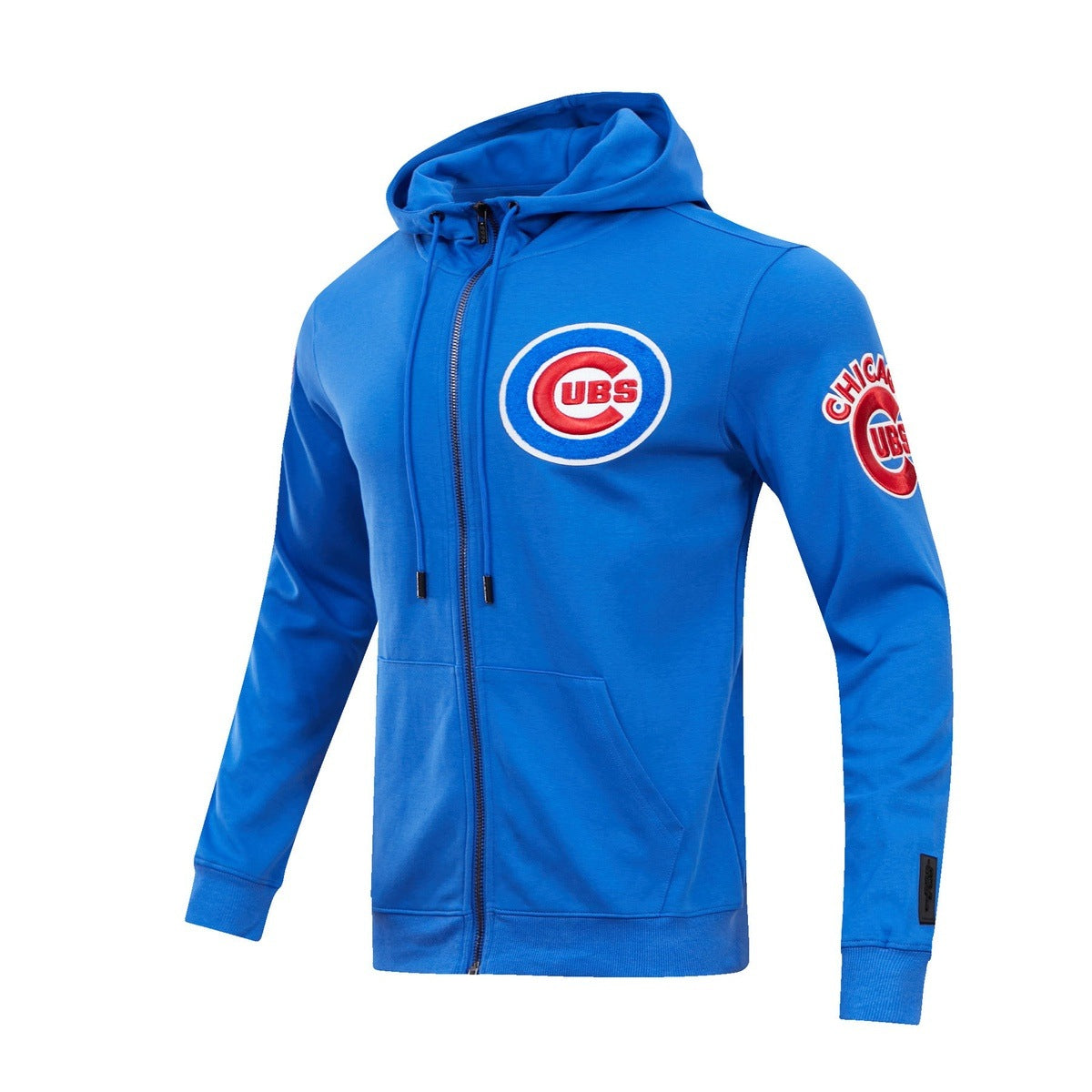 MLB CHICAGO CUBS CLASSIC CHENILLE MEN'S FULL ZIP PULLOVER HOODIE (ROYAL BLUE)