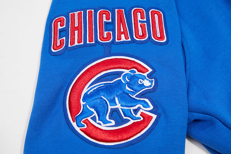 MLB CHICAGO CUBS CLASSIC CHENILLE MEN'S FULL ZIP PULLOVER HOODIE (ROYAL BLUE)