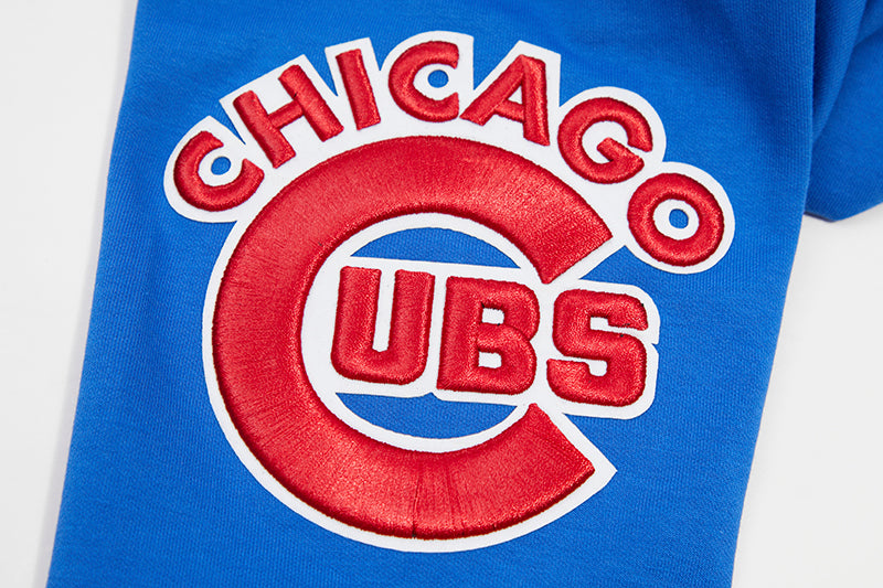 MLB CHICAGO CUBS CLASSIC CHENILLE MEN'S FULL ZIP PULLOVER HOODIE (ROYAL BLUE)