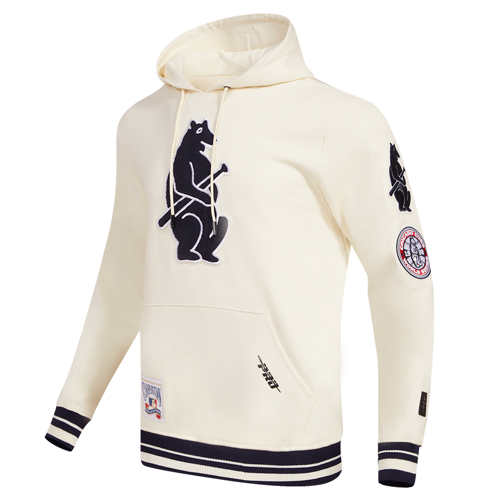 MLB CHICAGO CUBS RETRO CLASSIC MEN'S PULLOVER HOODIE (EGGSHELL/ MIDNIGHT NAVY)