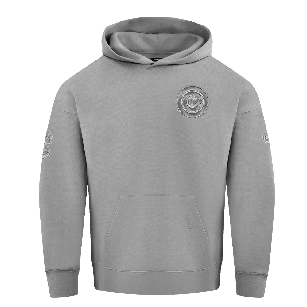 MLB CHICAGO CUBS NEUTRAL MEN'S  DROP SHOULDER FLC PO HOODIE (DARK HEATHER GRAY)
