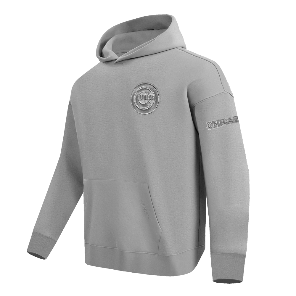 MLB CHICAGO CUBS NEUTRAL MEN'S  DROP SHOULDER FLC PO HOODIE (DARK HEATHER GRAY)