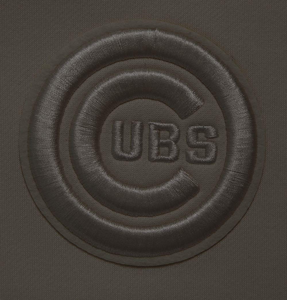 MLB CHICAGO CUBS NEUTRAL CHANDAIL À CAPUCHON EN MOLLETON À ÉPAULES TOMBANTES POUR HOMME (TAUPE FONCÉ)