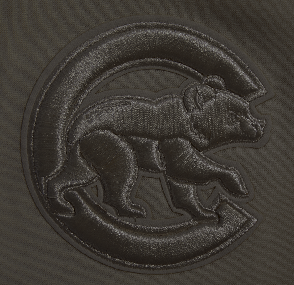MLB CHICAGO CUBS NEUTRAL CHANDAIL À CAPUCHON EN MOLLETON À ÉPAULES TOMBANTES POUR HOMME (TAUPE FONCÉ)