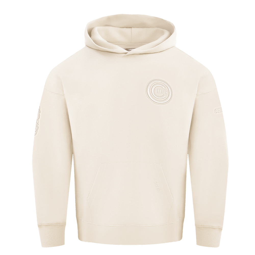 MLB CHICAGO CUBS NEUTRAL MEN'S  DROP SHOULDER FLC PO HOODIE (EGGSHELL)