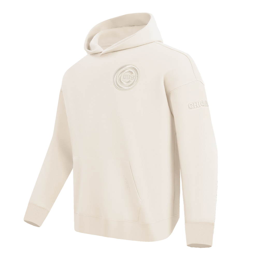 MLB CHICAGO CUBS NEUTRAL MEN'S  DROP SHOULDER FLC PO HOODIE (EGGSHELL)