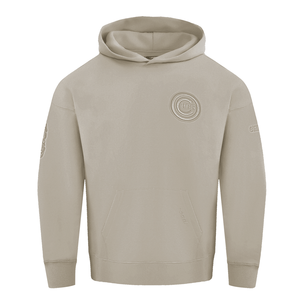 MLB CHICAGO CUBS NEUTRAL MEN'S  DROP SHOULDER FLC PO HOODIE (TAUPE)