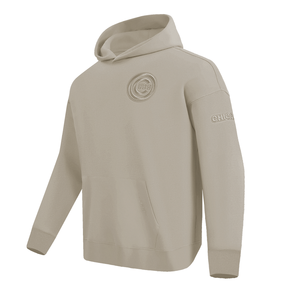 MLB CHICAGO CUBS NEUTRAL MEN'S  DROP SHOULDER FLC PO HOODIE (TAUPE)