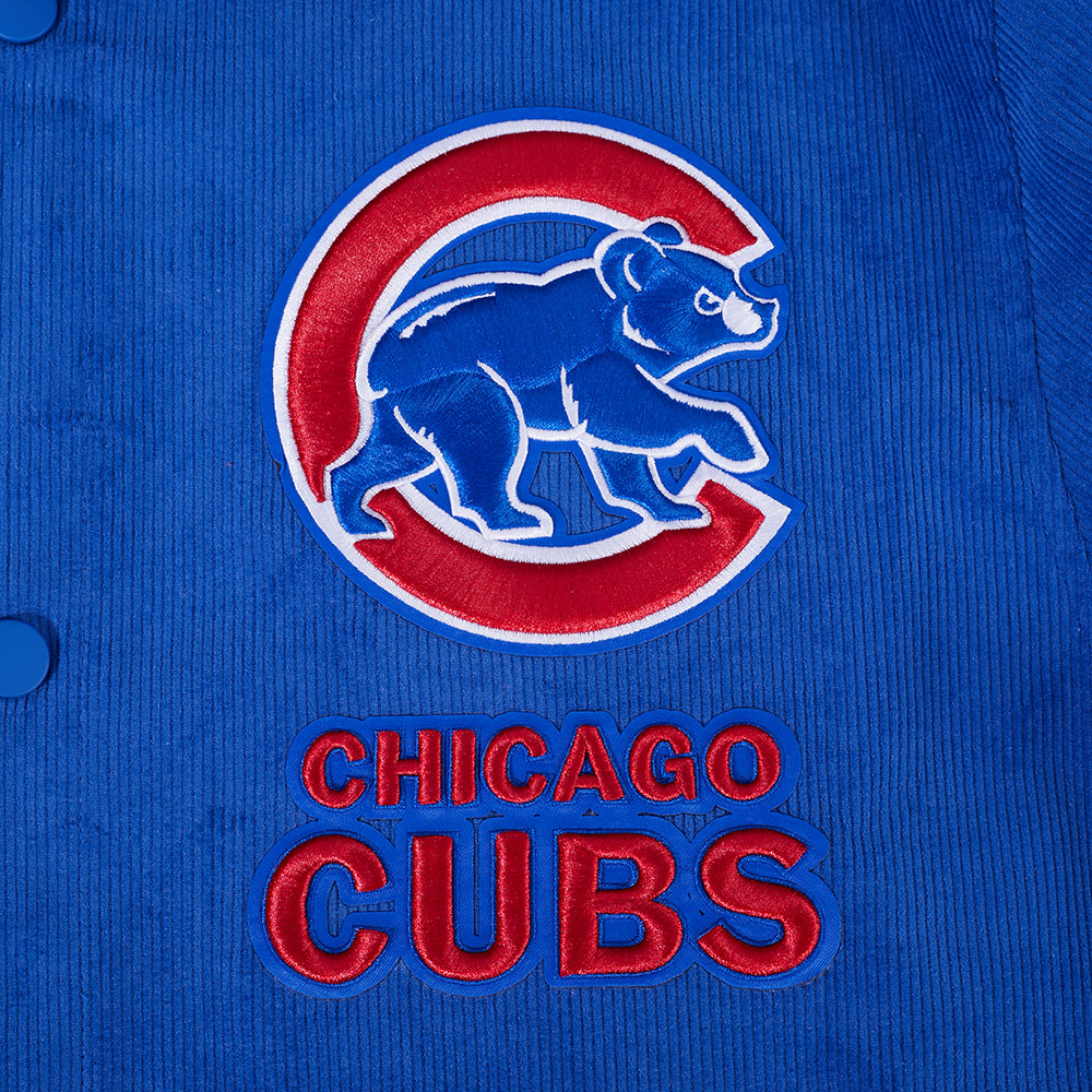 MLB CHICAGO CUBS CLASSIC CORDUROY MANTEAU POUR HOMME (BLEU ROYAL)
