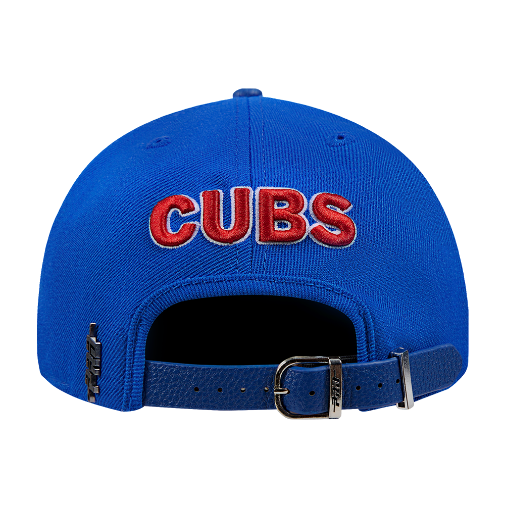 MLB CHICAGO CUBS SCRIPT TAIL CASQUETTE STRAPBACK EN LAINE (BLEU ROYAL)
