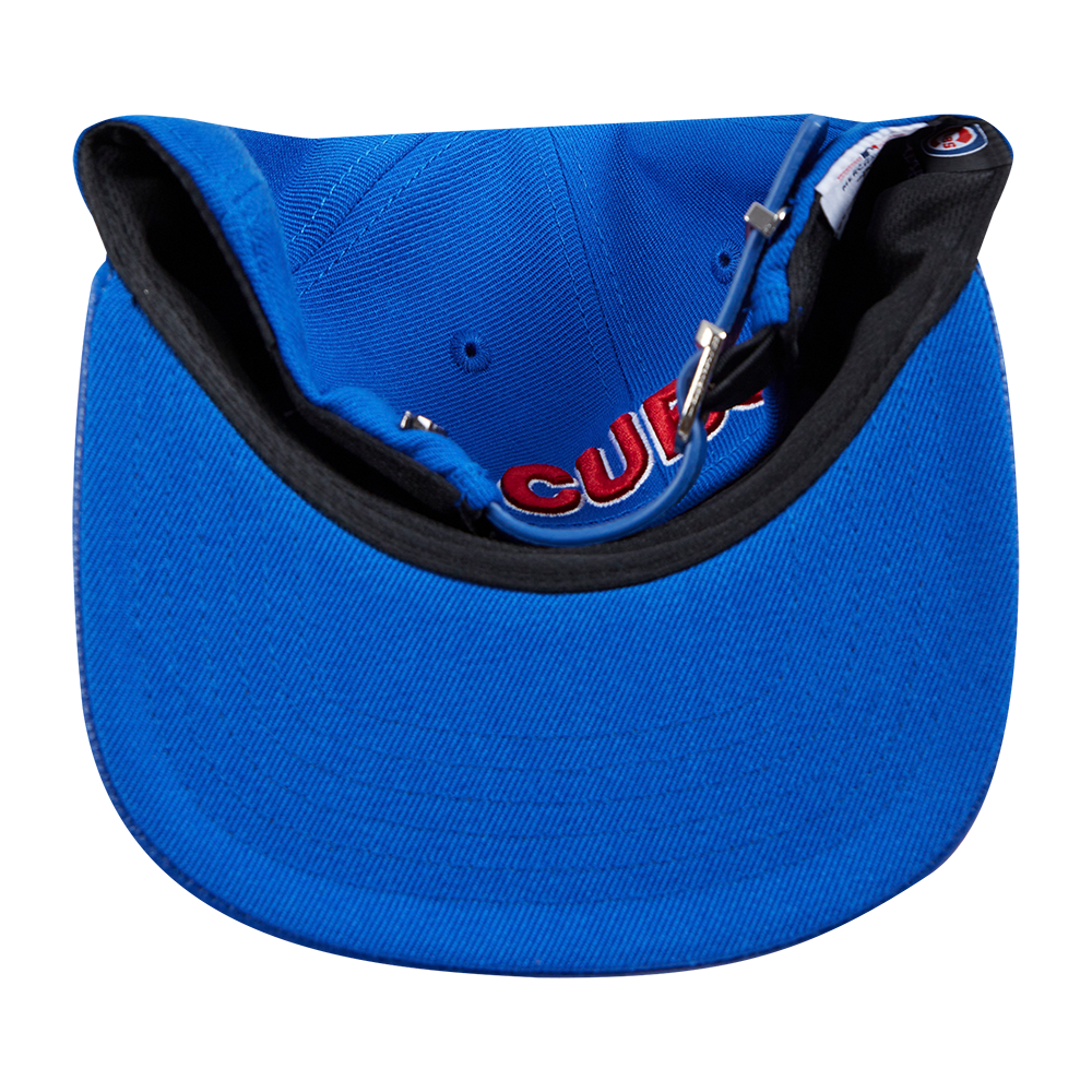 MLB CHICAGO CUBS SCRIPT TAIL CASQUETTE STRAPBACK EN LAINE (BLEU ROYAL)