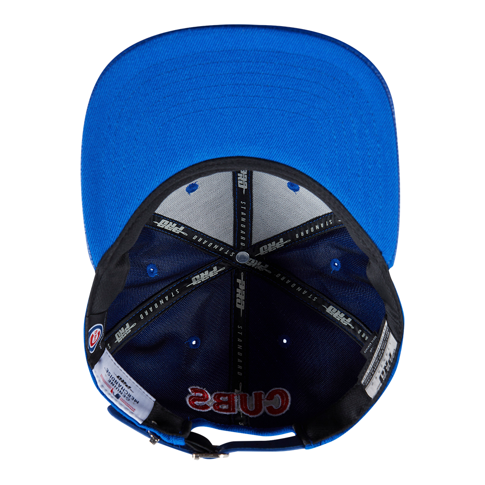 MLB CHICAGO CUBS SCRIPT TAIL CASQUETTE STRAPBACK EN LAINE (BLEU ROYAL)