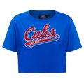 MLB CHICAGO CUBS SCRIPT TAIL HAUT EN JERSEY SIMPLE À COUPE CARRÉE POUR FEMME (BLEU ROYAL)