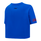 MLB CHICAGO CUBS SCRIPT TAIL HAUT EN JERSEY SIMPLE À COUPE CARRÉE POUR FEMME (BLEU ROYAL)