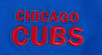 MLB CHICAGO CUBS SCRIPT TAIL HAUT EN JERSEY SIMPLE À COUPE CARRÉE POUR FEMME (BLEU ROYAL)