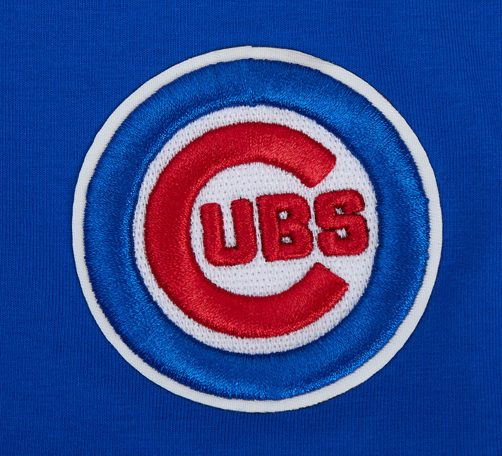 MLB CHICAGO CUBS SCRIPT TAIL HAUT EN JERSEY SIMPLE À COUPE CARRÉE POUR FEMME (BLEU ROYAL)