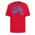 MLB CHICAGO CUBS SCRIPT TAIL HAUT DE COUPE BOYFRIEND POUR FEMME (ROUGE)