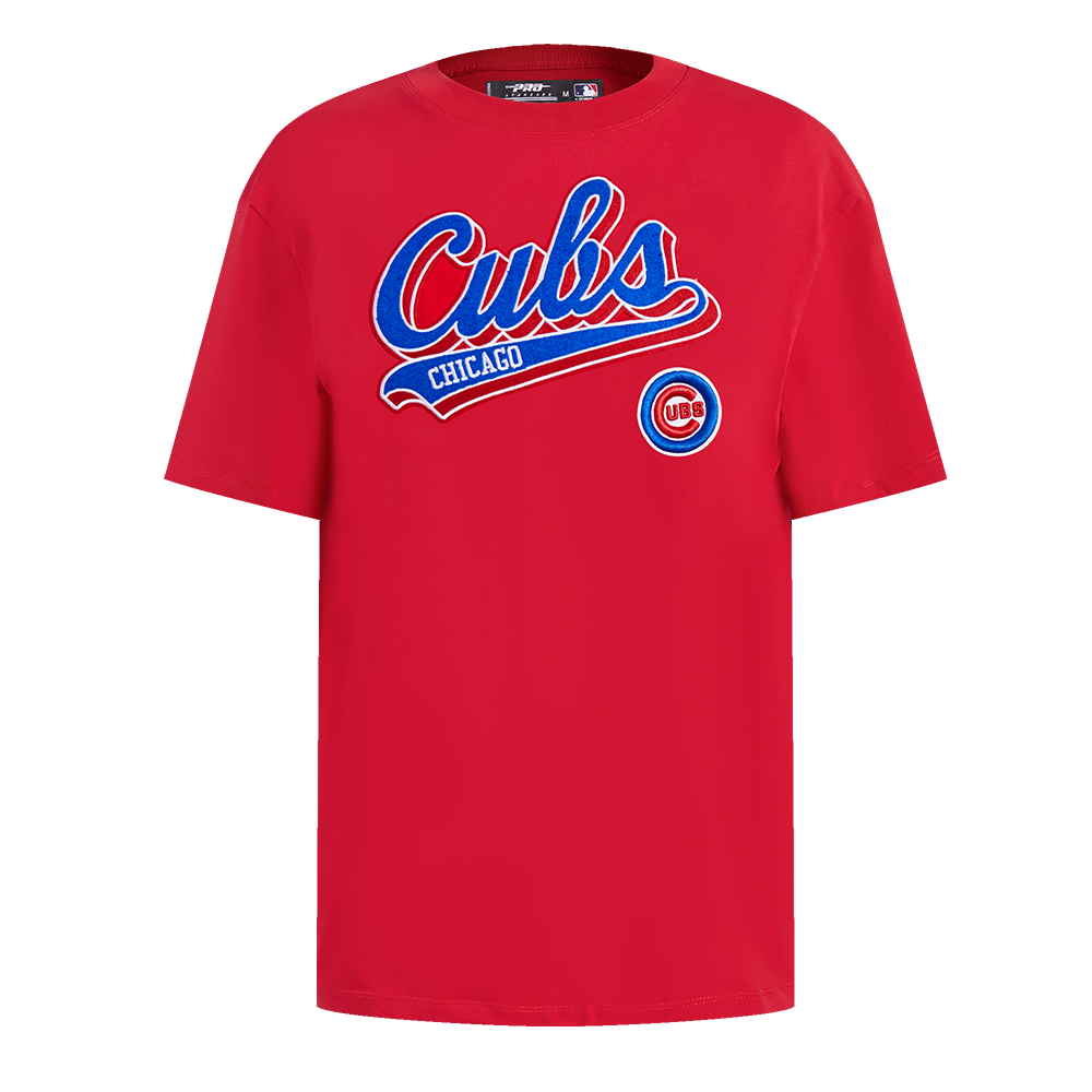MLB CHICAGO CUBS SCRIPT TAIL HAUT DE COUPE BOYFRIEND POUR FEMME (ROUGE)