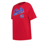 MLB CHICAGO CUBS SCRIPT TAIL HAUT DE COUPE BOYFRIEND POUR FEMME (ROUGE)
