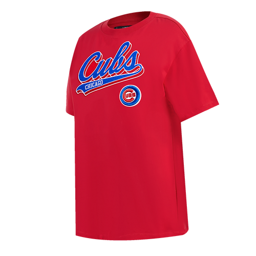 MLB CHICAGO CUBS SCRIPT TAIL WOMEN'S BOYFRIEND TOP (RED)