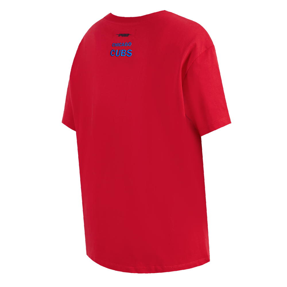 MLB CHICAGO CUBS SCRIPT TAIL HAUT DE COUPE BOYFRIEND POUR FEMME (ROUGE)