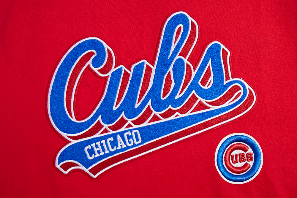 MLB CHICAGO CUBS SCRIPT TAIL HAUT DE COUPE BOYFRIEND POUR FEMME (ROUGE)