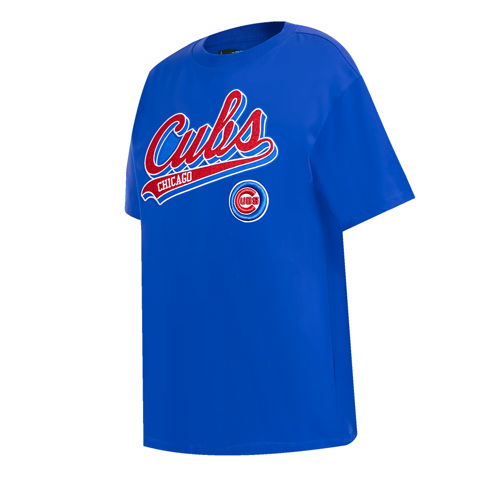 MLB CHICAGO CUBS SCRIPT TAIL WOMEN'S BOYFRIEND TOP (ROYAL BLUE)