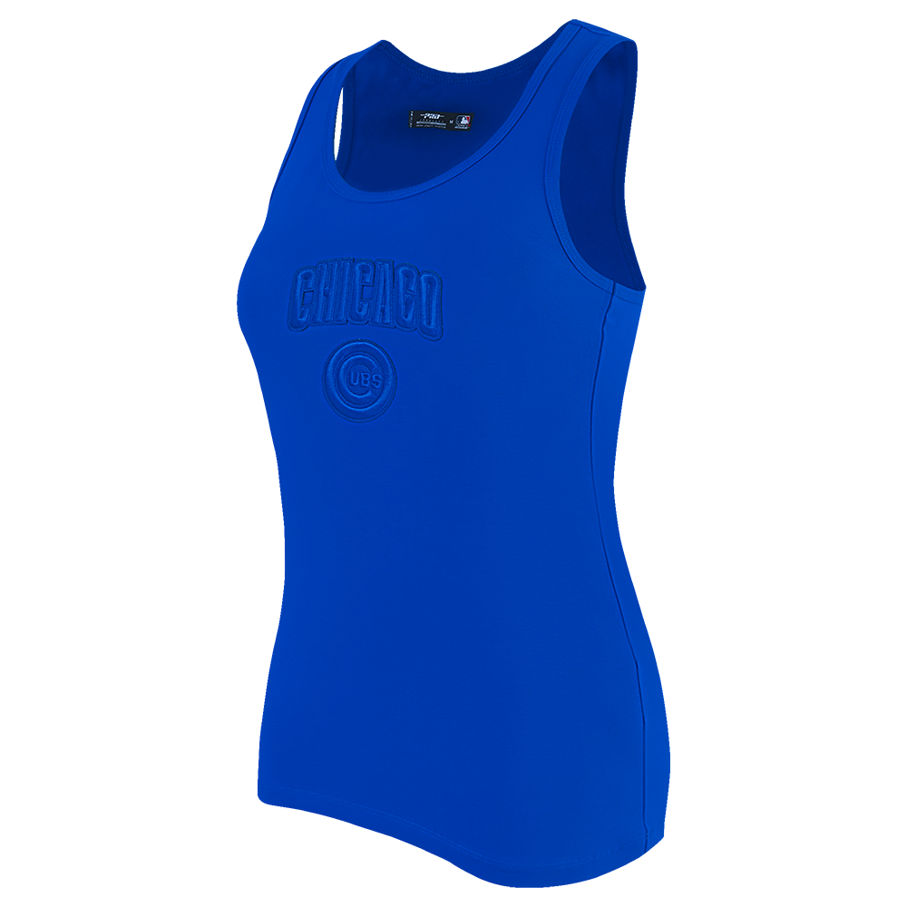 MLB CHICAGO CUBS TRIPLE TONAL CAMISOLE DOS NAGEUR À COUPE DÉCONTRACTÉE POUR FEMME (BLEU ROYAL)