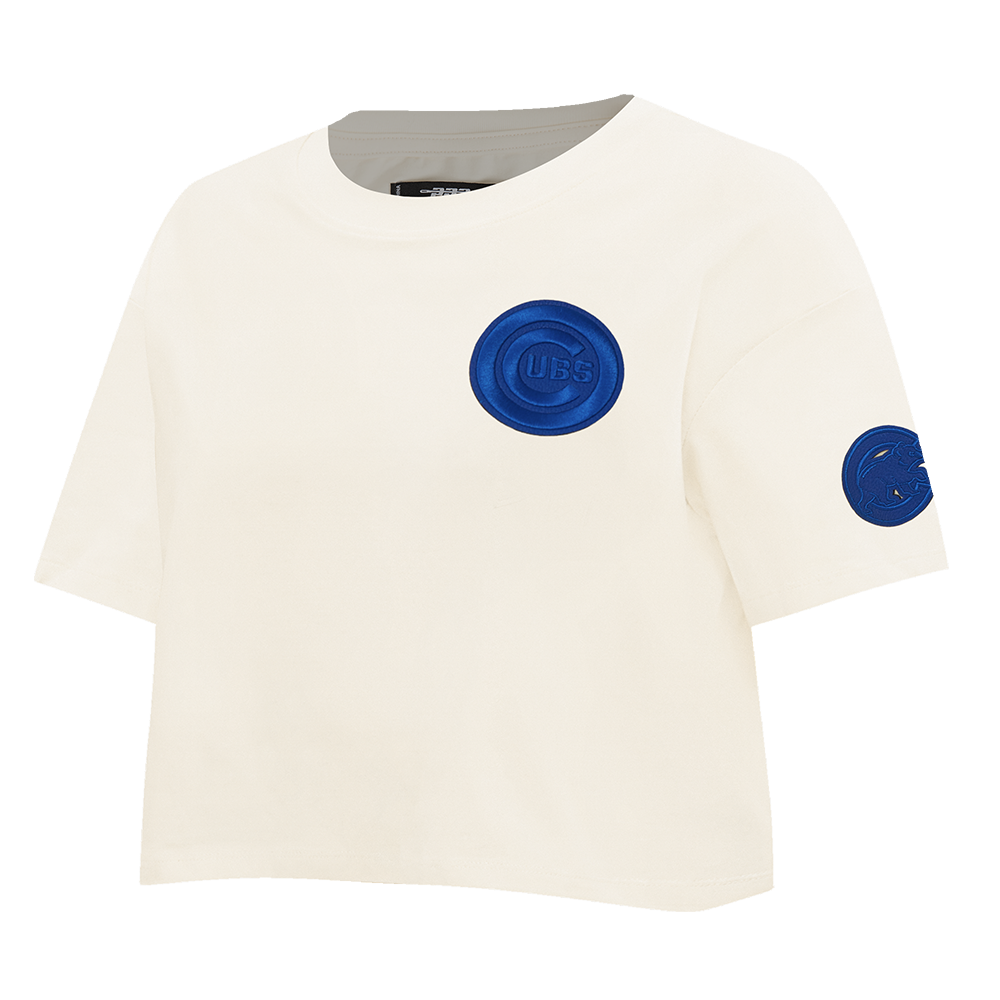 MLB CHICAGO CUBS TRIPLE TONAL SINGLE JERSEY BOXY WOMEN'S TEE (EGGSHELL)