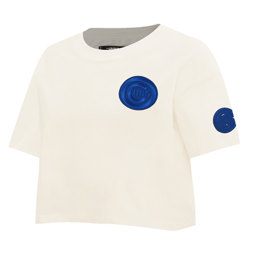 MLB CHICAGO CUBS TRIPLE TONAL SINGLE JERSEY BOXY WOMEN'S TEE (EGGSHELL)