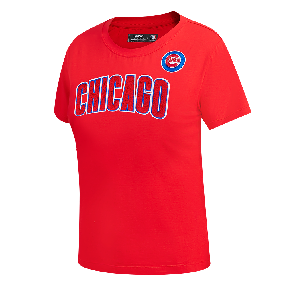 MLB CHICAGO CUBS CLASSIC SHORT SLEEVE WOMEN'S SLIM FIT TOP (RED)