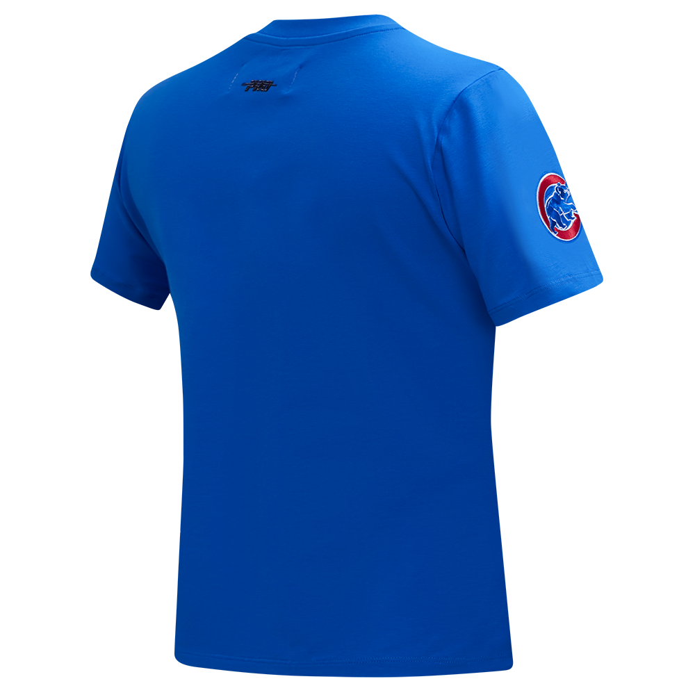 MLB CHICAGO CUBS CLASSIC HAUT AJUSTÉ EN JERSEY SIMPLE À MANCHES COURTES POUR FEMME (BLEU ROYAL)