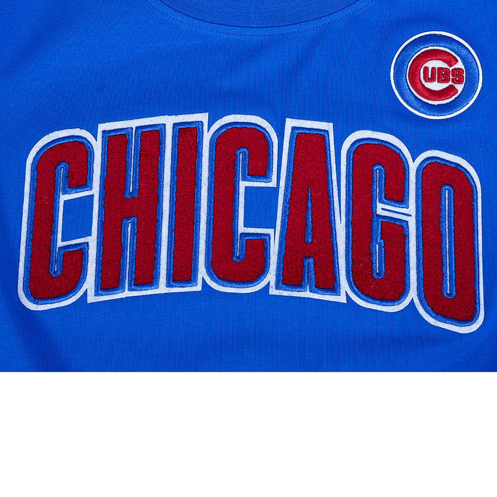 MLB CHICAGO CUBS CLASSIC HAUT AJUSTÉ EN JERSEY SIMPLE À MANCHES COURTES POUR FEMME (BLEU ROYAL)