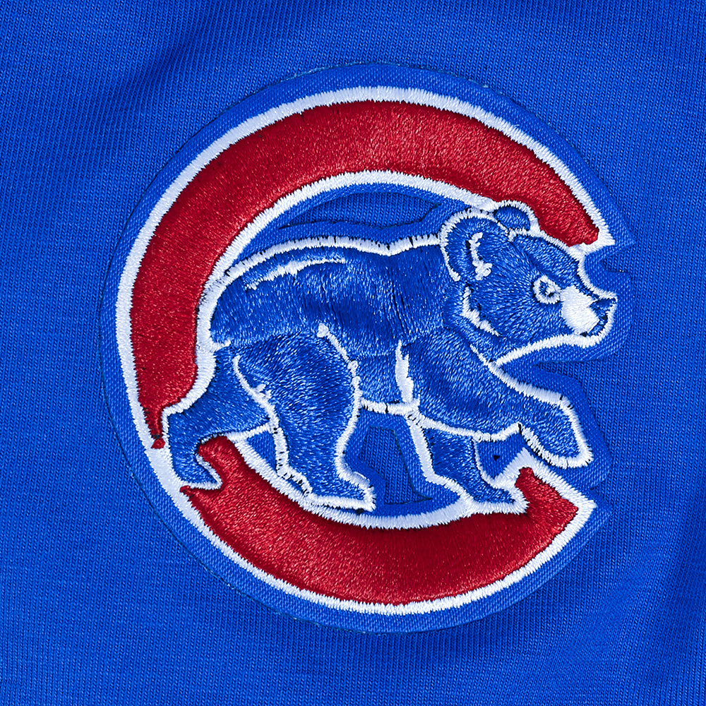 MLB CHICAGO CUBS CLASSIC HAUT AJUSTÉ EN JERSEY SIMPLE À MANCHES COURTES POUR FEMME (BLEU ROYAL)
